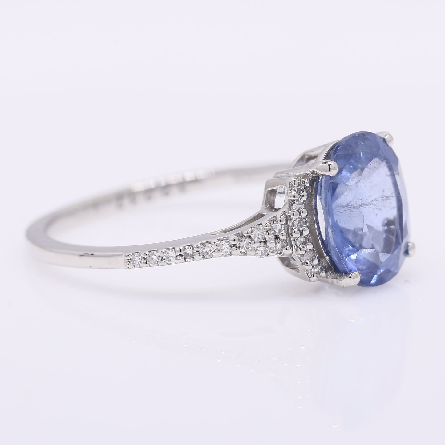 2.33 Ct Oval Mixed Cut Natural Sapphire 950 Platinum Ring