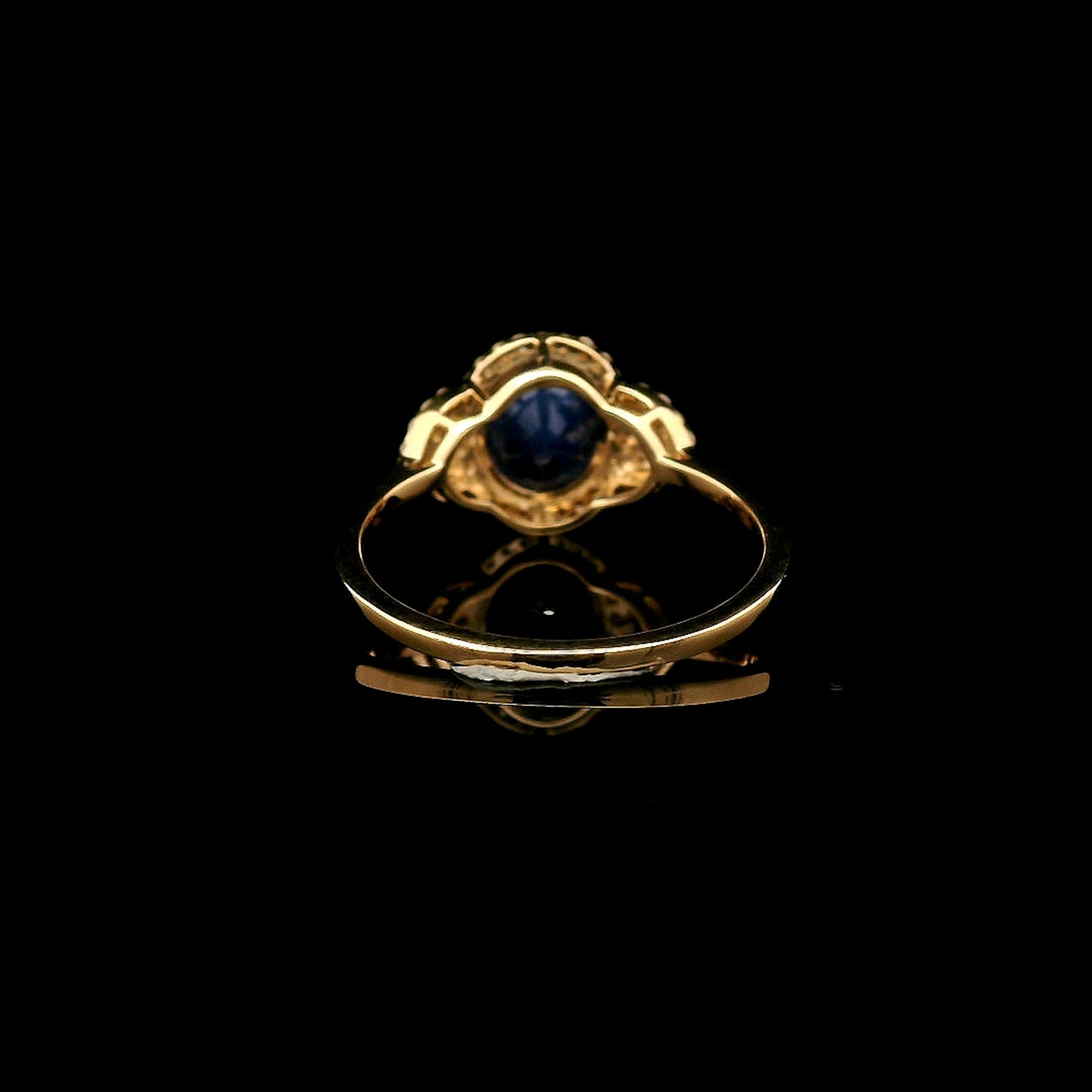 2.25 Ct Oval Mixed Cut Natural Sapphire 14K Gold Ring
