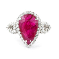 6.75 Ct Pear Ruby 950 Platinum Ring