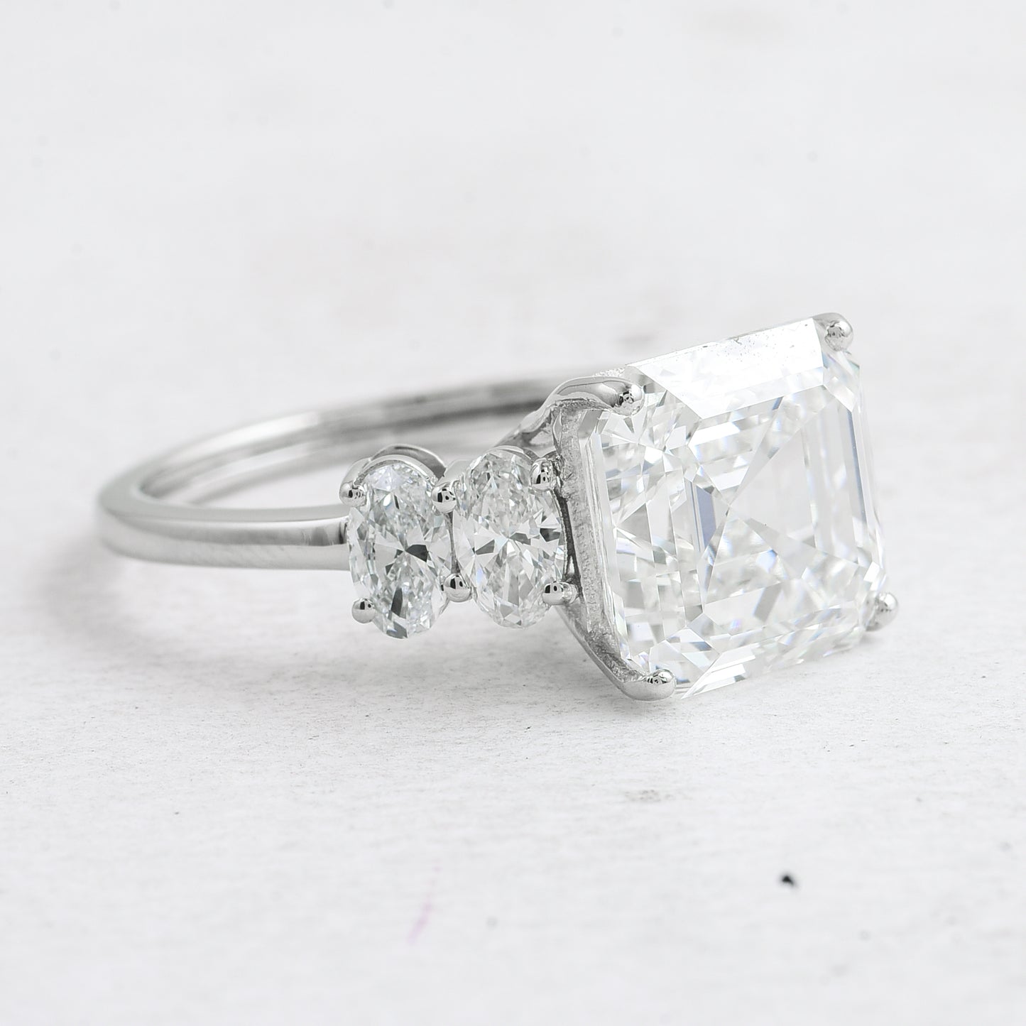 6.15 Ct Asscher Lab Grown Diamond 950 Platinum Ring