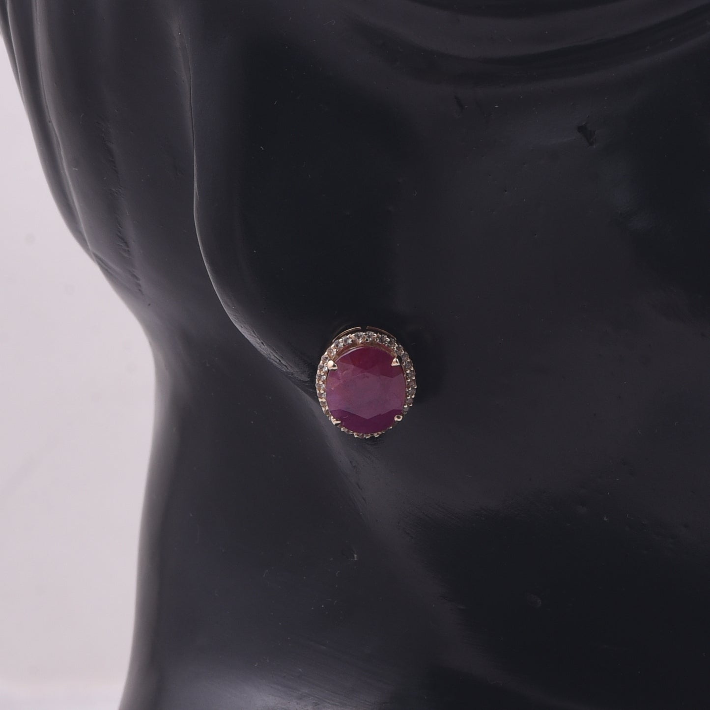 5.22 Ct Oval Ruby 9K Gold Earrings