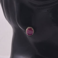 5.22 Ct Oval Ruby 9K Gold Earrings