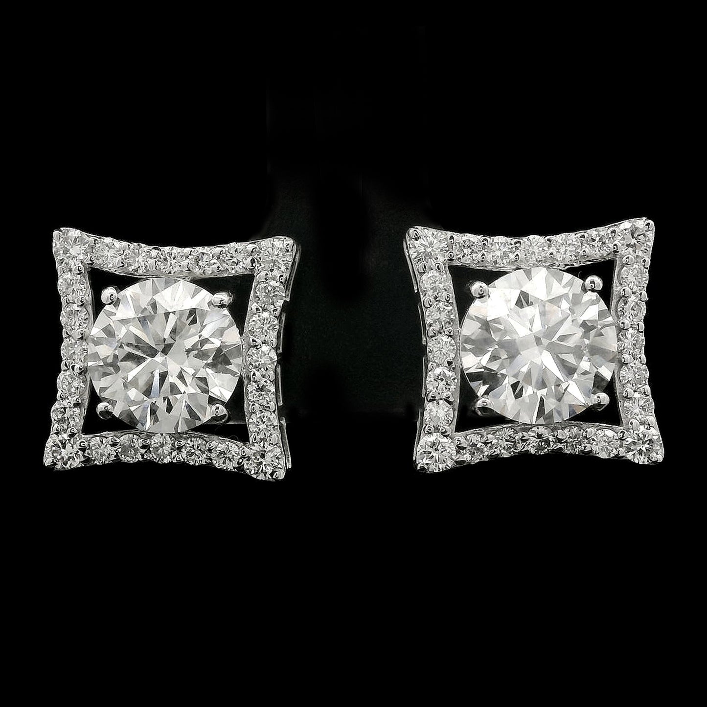 3.71 Carats Lab Grown Diamond 14K Gold Earrings