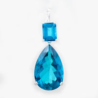 15.04 Ct Pear Pariba Topaz, 925 Sterling Silver Pendant