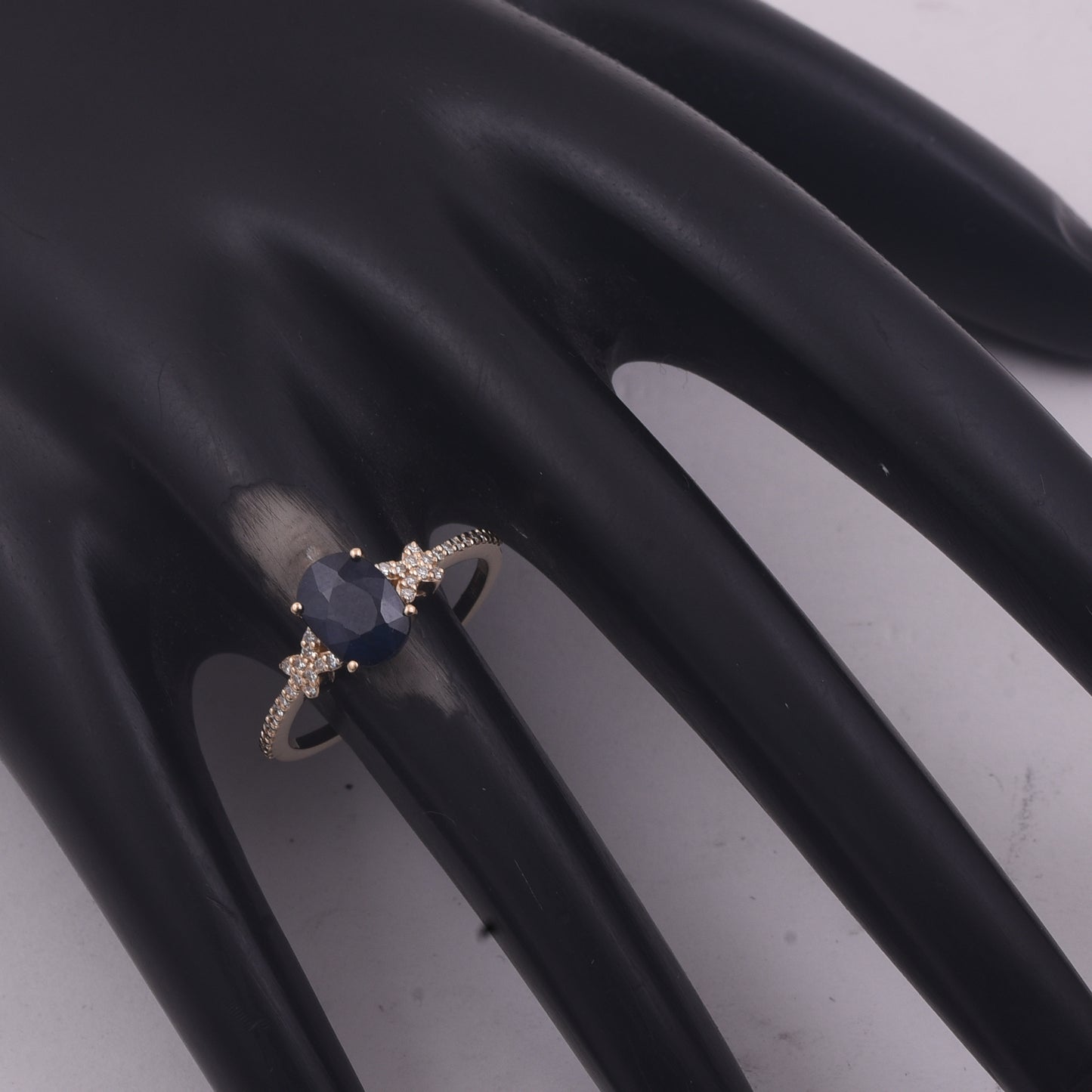 1.73 Ct Oval Mixed Cut Natural Sapphire 14K Gold Ring