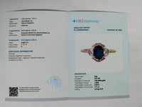 2.16 Ct Oval Mixed Cut Natural Sapphire 14K Gold Ring