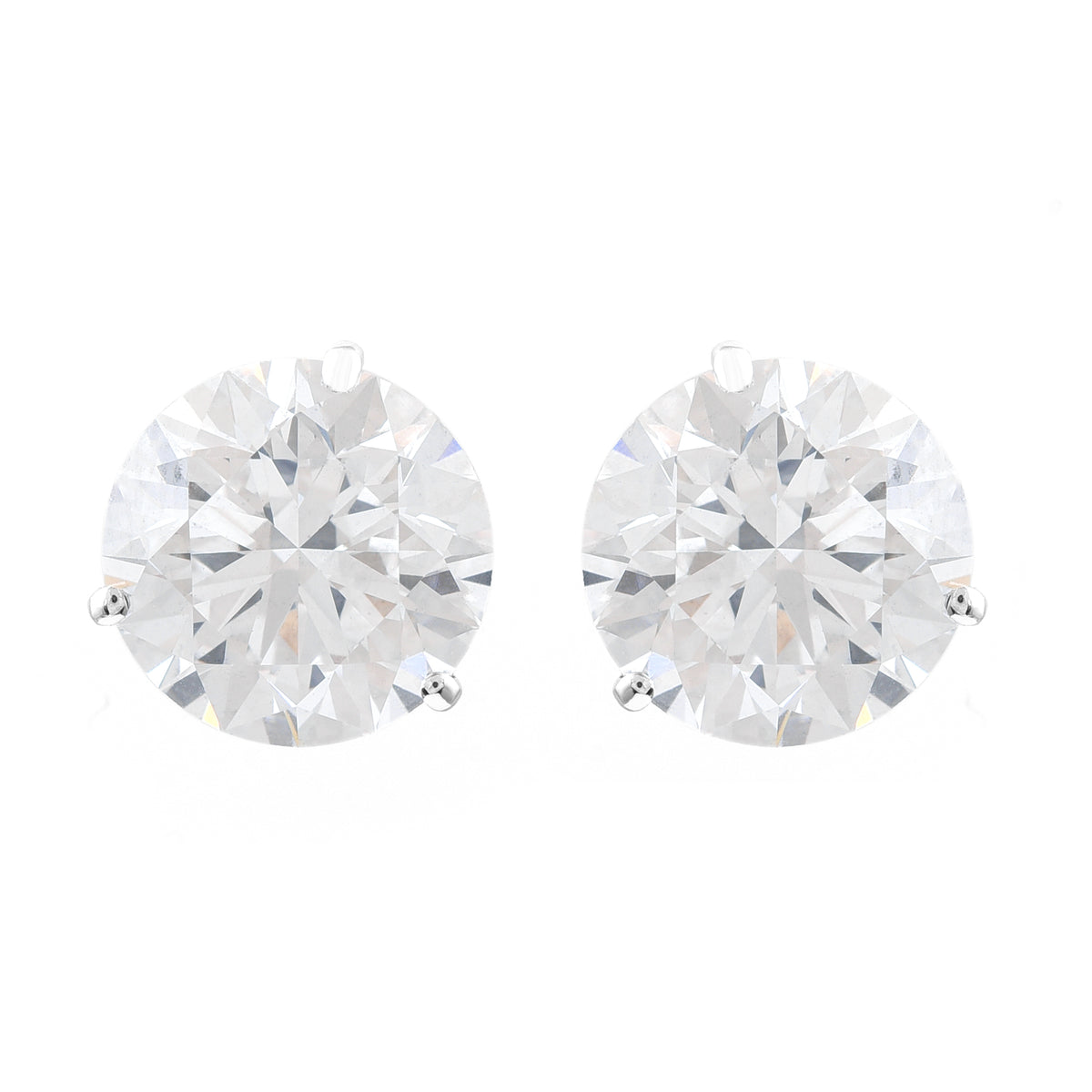 5.63 Carats Lab Grown Diamond 14K Gold Earrings