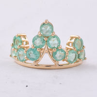 2.28 Ct Round Natural Emerald 14K Gold Ring