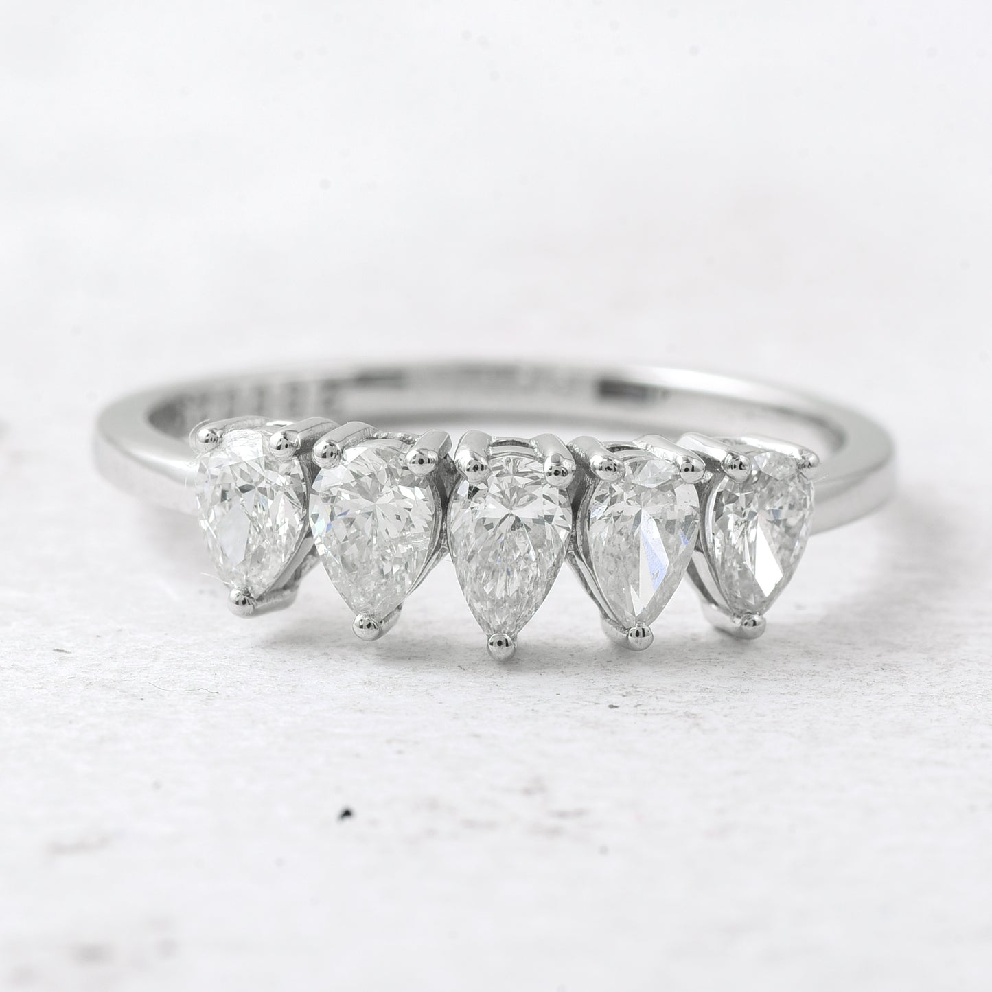 0.86 Ct Pear Diamond 950 Platinum Ring