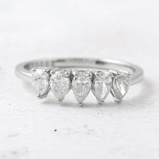 0.86 Ct Pear Diamond 950 Platinum Ring