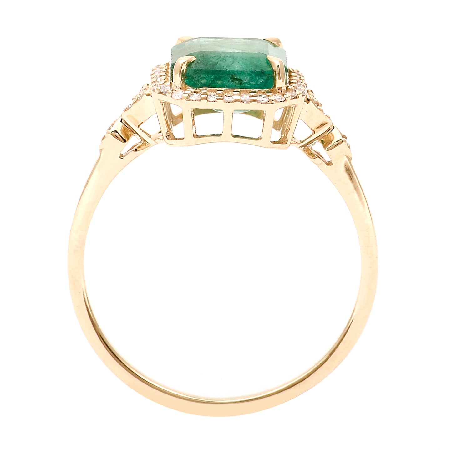 2.09 Ct Octagon Natural Emerald 14K Gold Ring