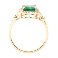 2.09 Ct Octagon Natural Emerald 14K Gold Ring