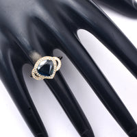 2.14 Ct Pear Mixed Cut Natural Sapphire 14K Gold Ring