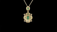 1.79 Ct Octagon Emerald 14K Gold Pendant
