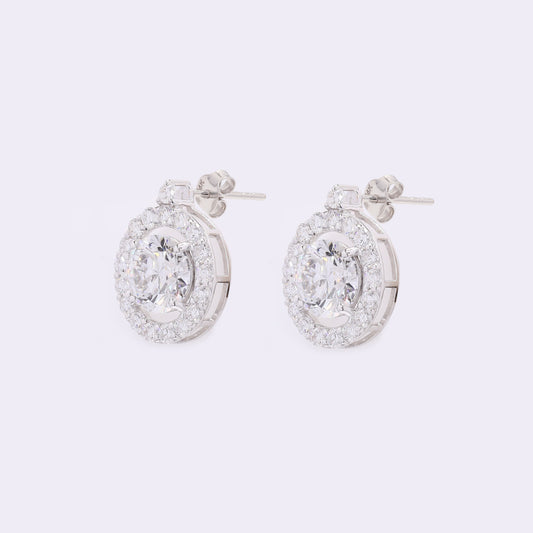 3.97 Carats Lab Grown Diamond 14K Gold Earrings