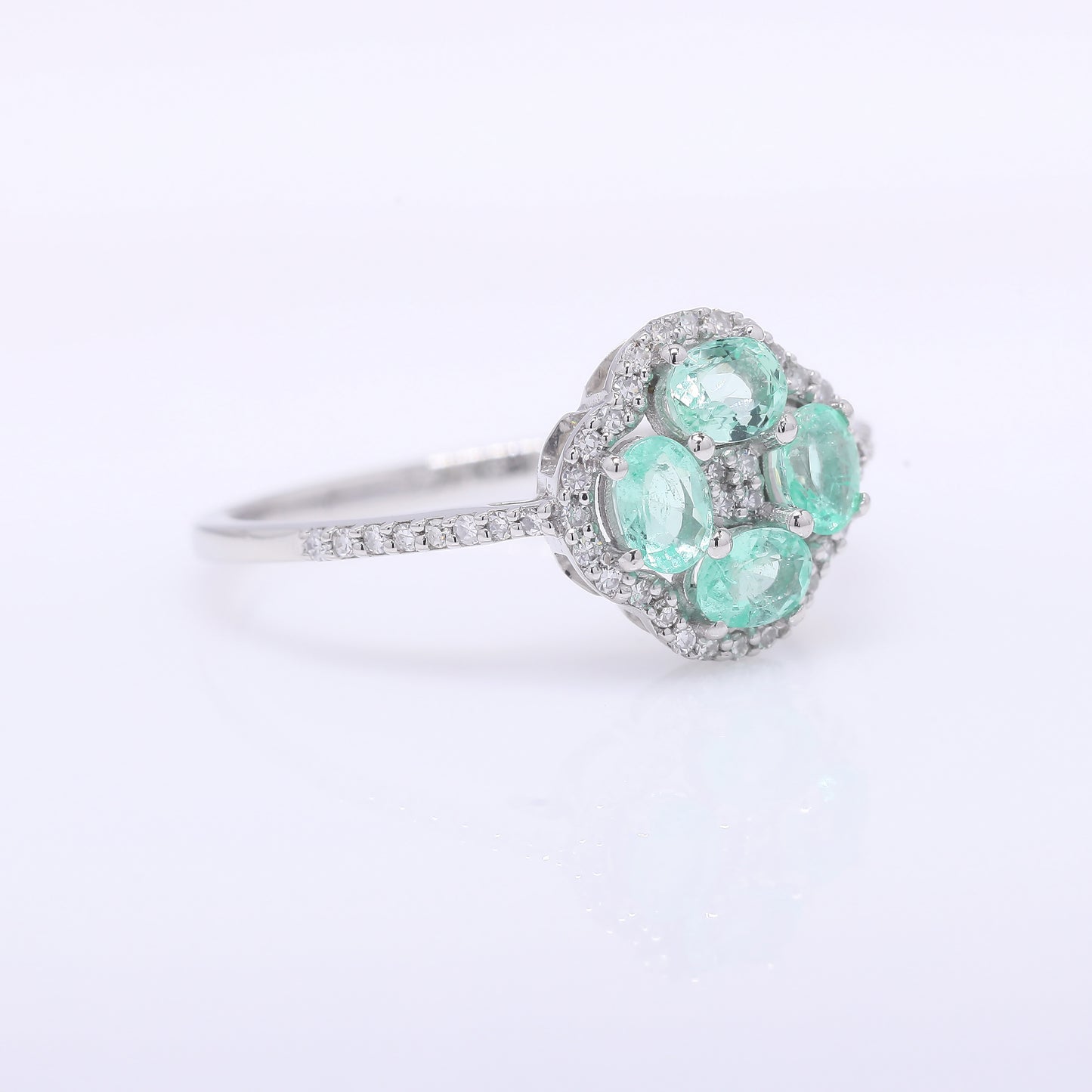 0.78 Ct Oval Mixed Cut Natural Emerald 950 Platinum Ring