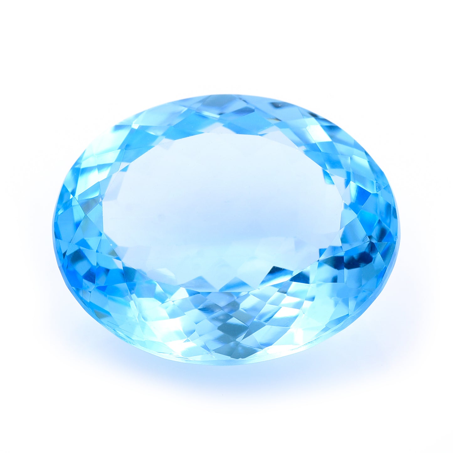 37.48 Natural Blue Topaz Oval Mixed Cut Gemstone