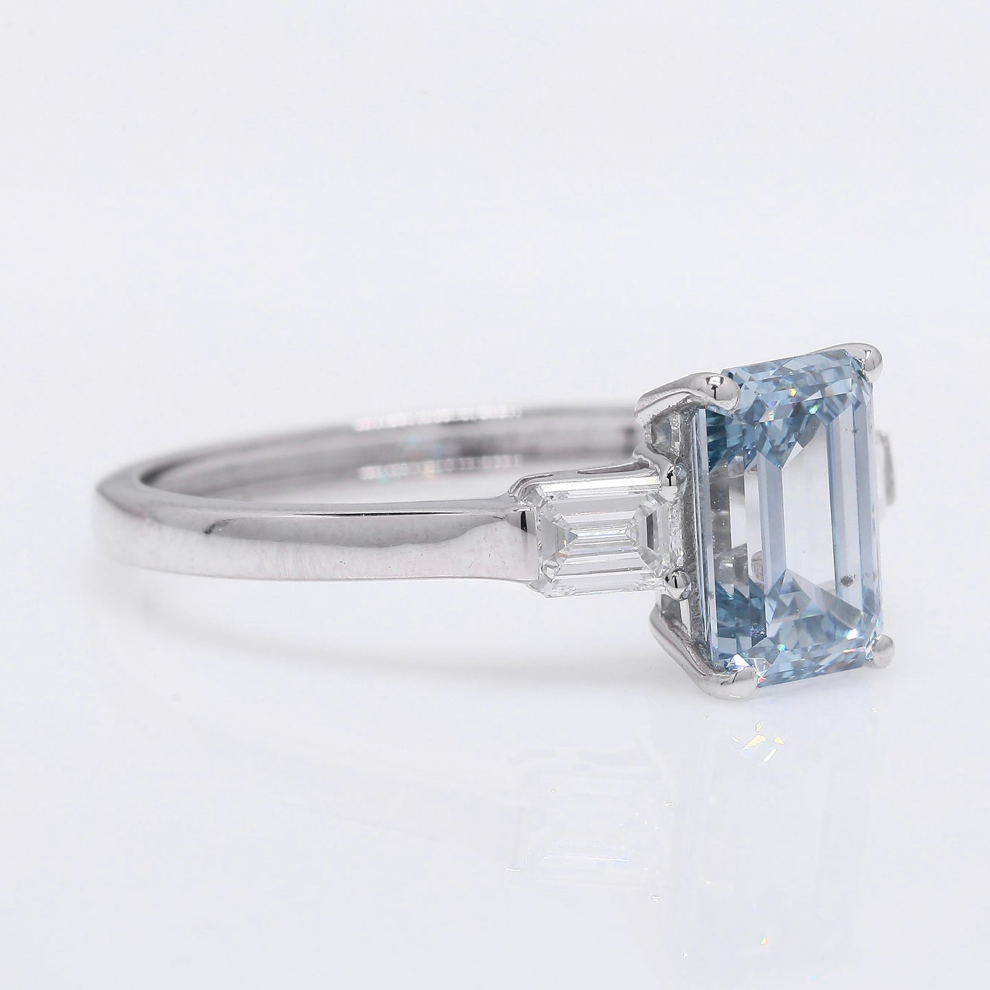 2.38 Ct Emerald Cut Lab Grown Diamond 950 Platinum Ring
