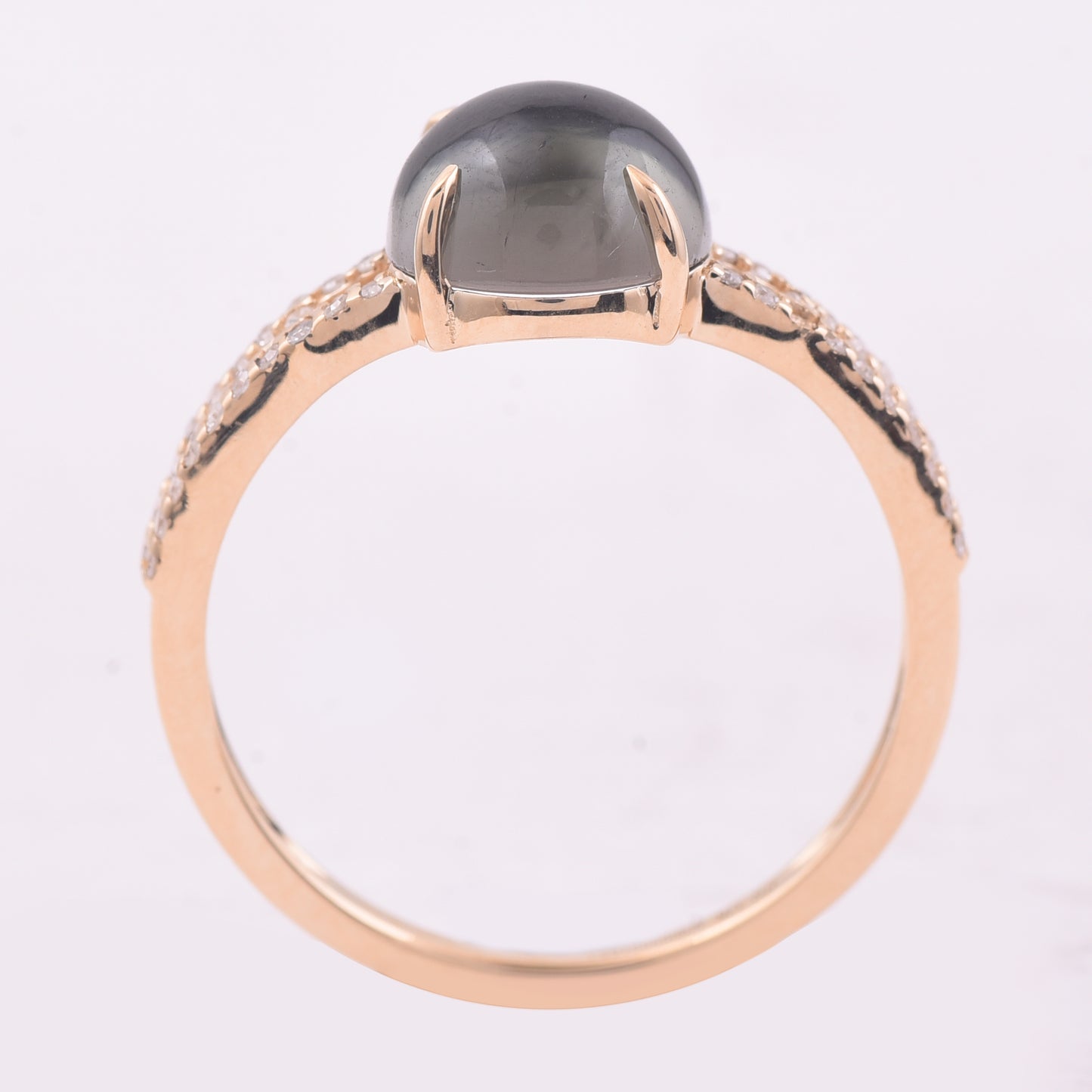 2.46 Ct Round Cabochon Cut Natural Tourmaline 14K Gold Ring