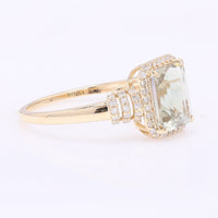 1.72 Ct Octagon Step Cut Natural Sunstone 14K Gold Ring