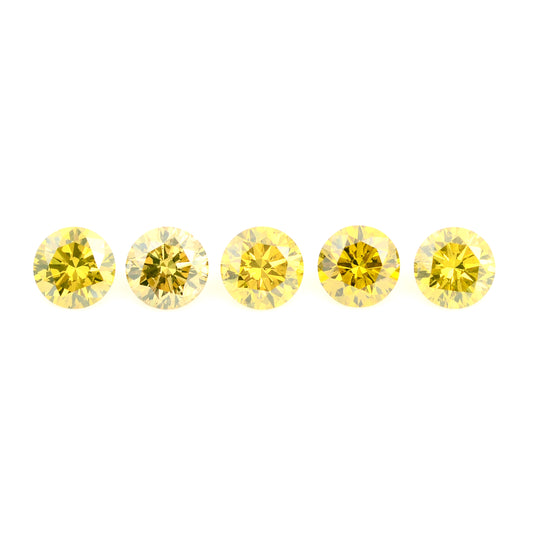 0.74 Yellow Diamond Round Loose Gemstone