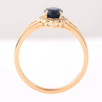 1.20 Ct Oval Mixed Cut Natural Sapphire 14K Gold Ring