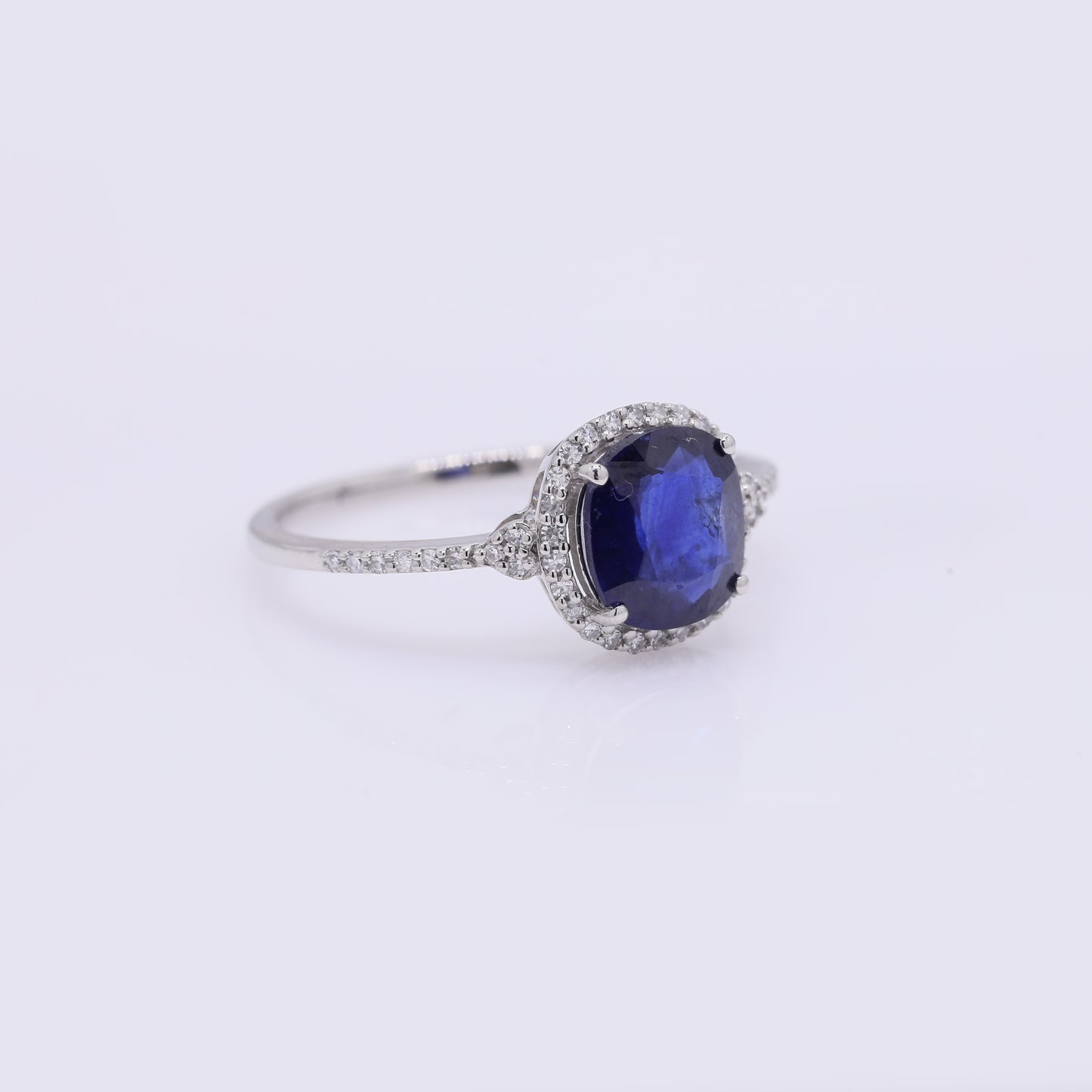 1.70 Ct Cushion Mixed Cut Natural Sapphire 950 Platinum Ring