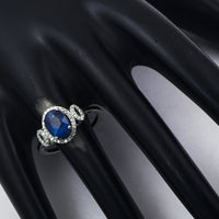 2.43 Ct Oval Mixed Cut Natural Sapphire 950 Platinum Ring