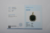 6.49 Ct Cushion Mixed Cut Natural Green Sapphire 14K Gold Pendant