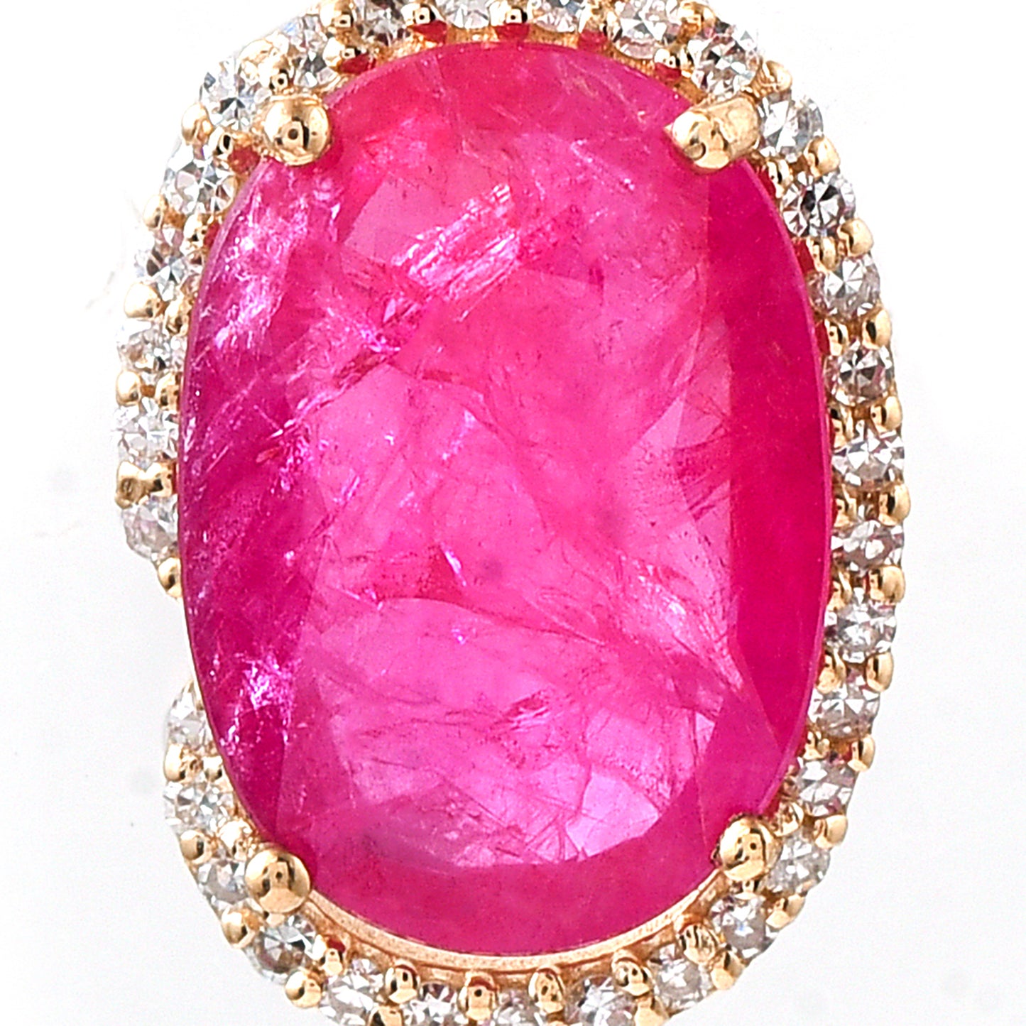 2.79 Ct Oval Mixed Cut Natural Ruby 14K Gold Pendant