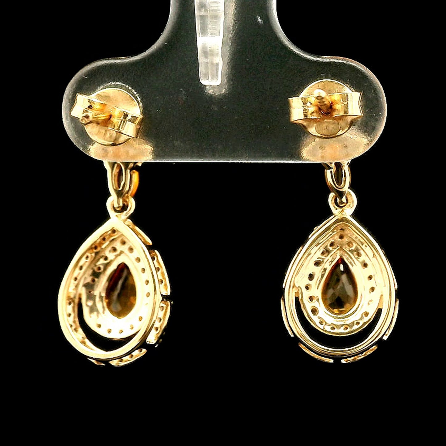 1.90 Ct Pear Multi Sapphire 14K Gold Earrings