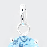 3.25 Ct Round Blue Topaz, 925 Sterling Silver Pendant