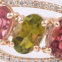 1.77 Ct Oval Natural Multi-Coloured Tourmaline 14K Gold Ring