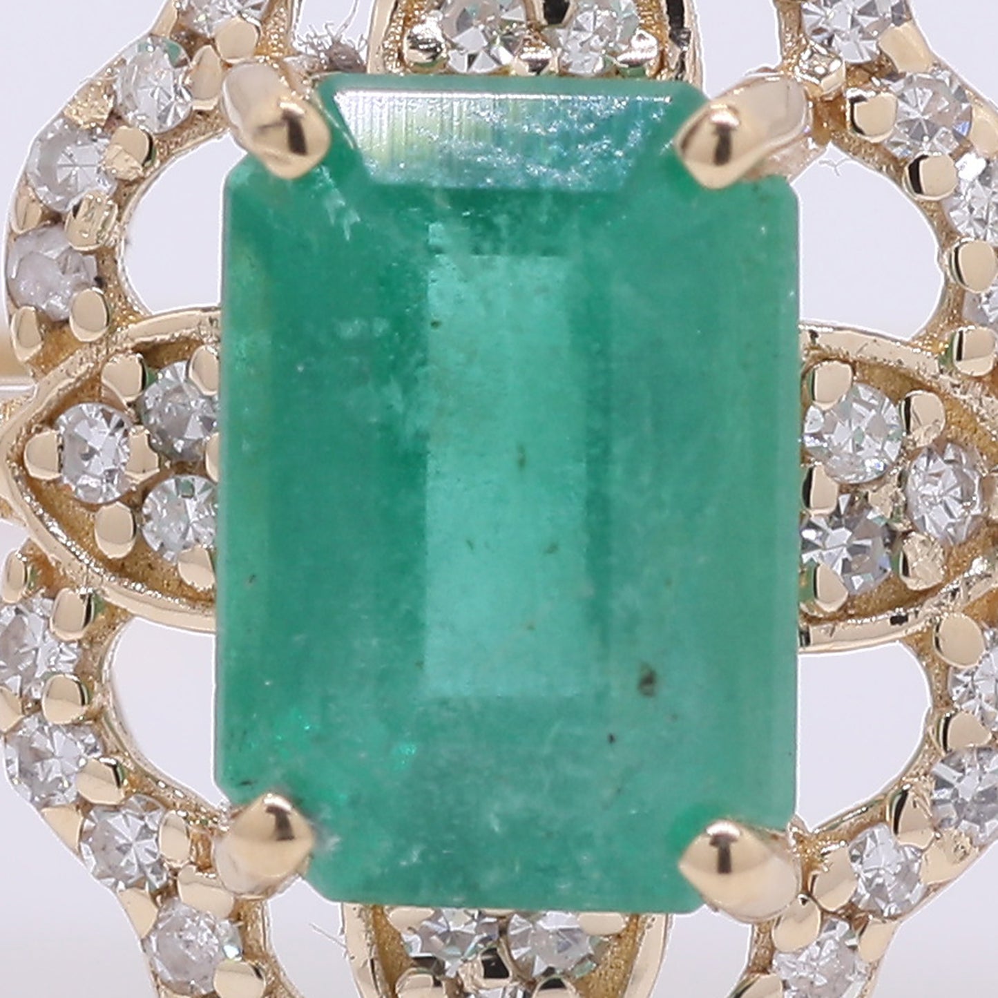 1.35 Ct Octagon Step Cut Natural Emerald 14K Gold Ring
