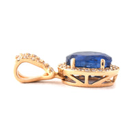 1.91 Ct Oval Mixed Cut Natural Sapphire 14K Gold Pendant