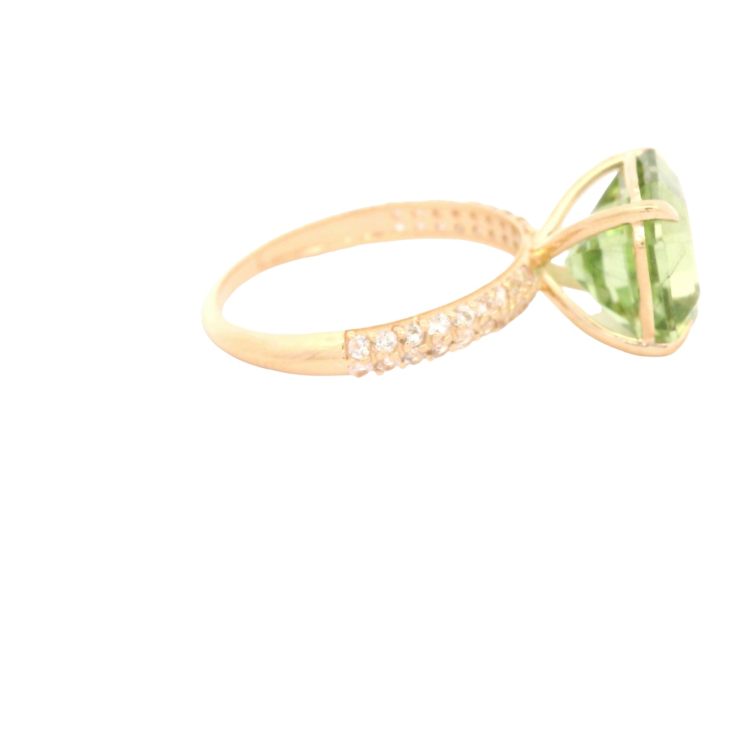 5.73 Ct Octagon Peridot 14K Gold Ring