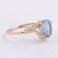 1.40 Ct Pear Natural Aquamarine 14K Gold Ring