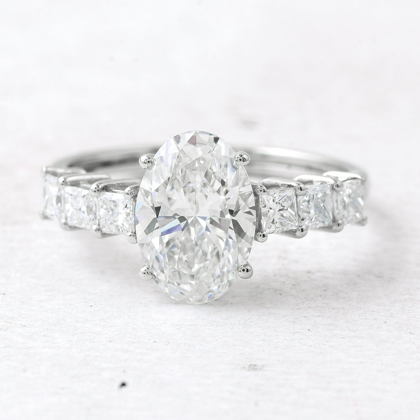 2.74 Ct Oval Lab Grown Diamond 950 Platinum Ring