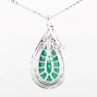 6.77 Ct Pear Natural Beryl Emerald 14K Gold Pendant