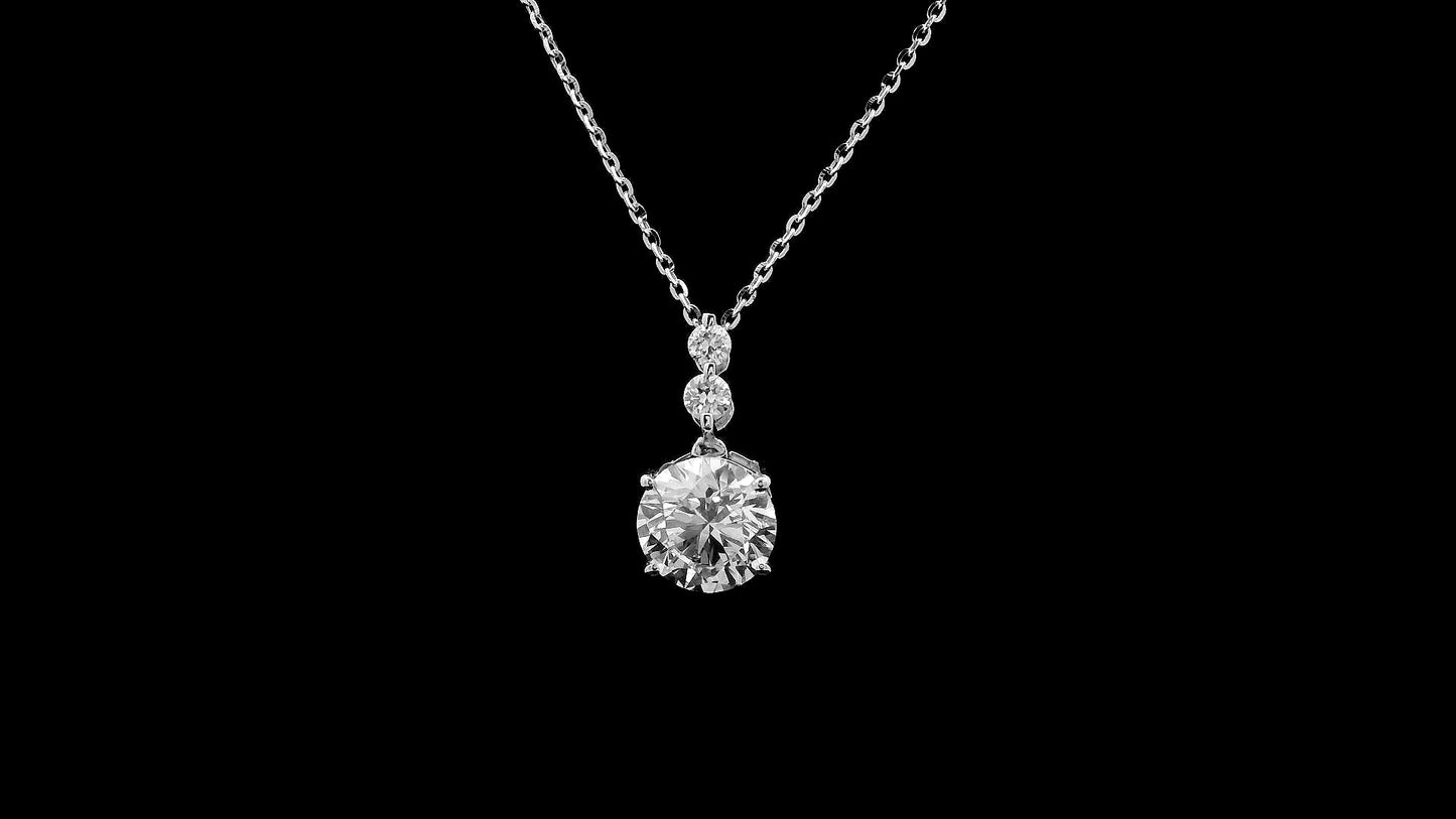 1.54 Ct Round Lab Grown Diamond 14K Gold Pendant
