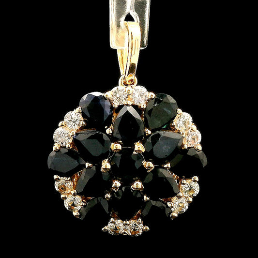 3.20 Ct Pear Sapphire 14K Gold Pendant