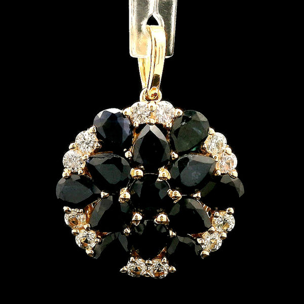 3.20 Ct Pear Sapphire 14K Gold Pendant