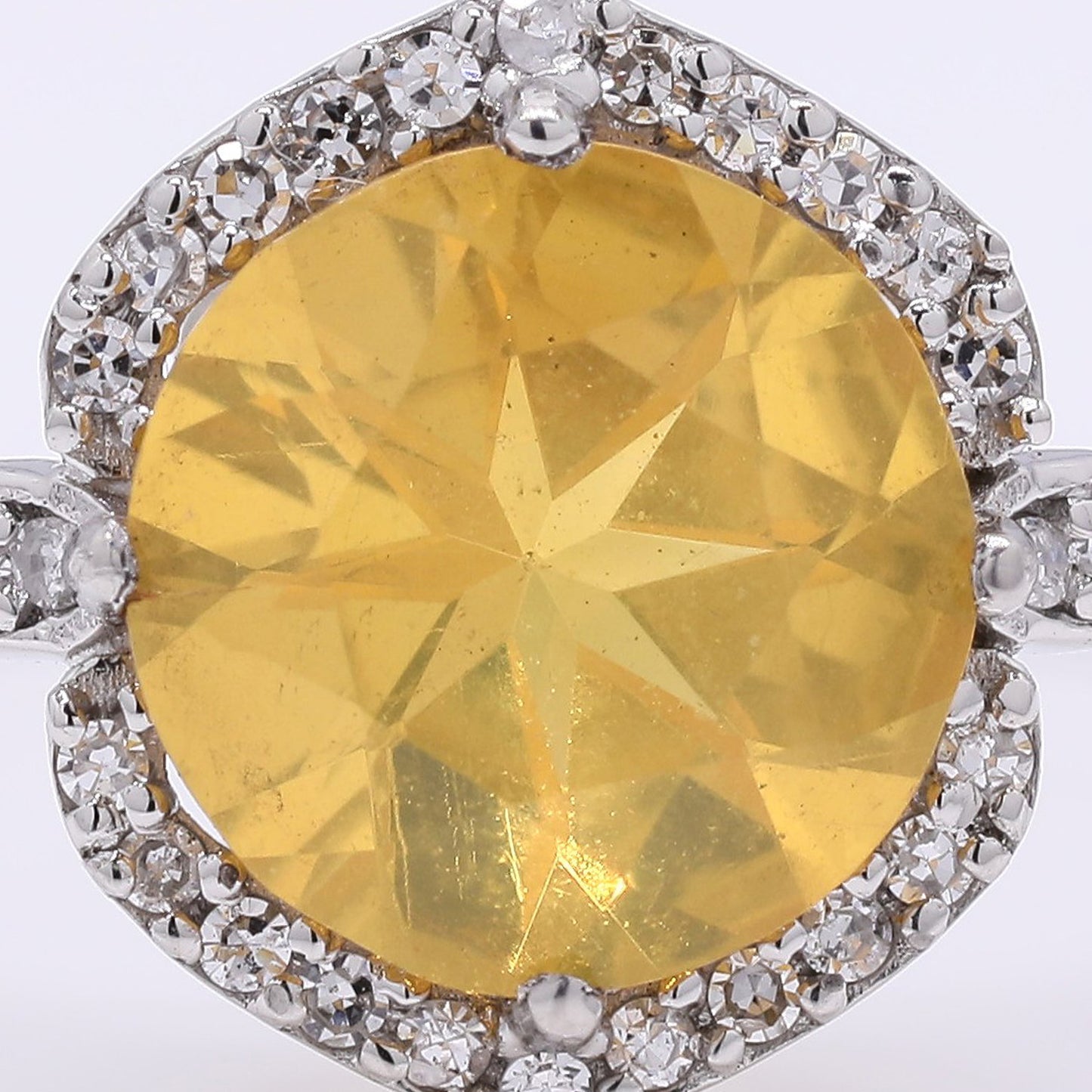 1.20 Ct Round Mixed Cut Natural Fire Opal 950 Platinum Ring