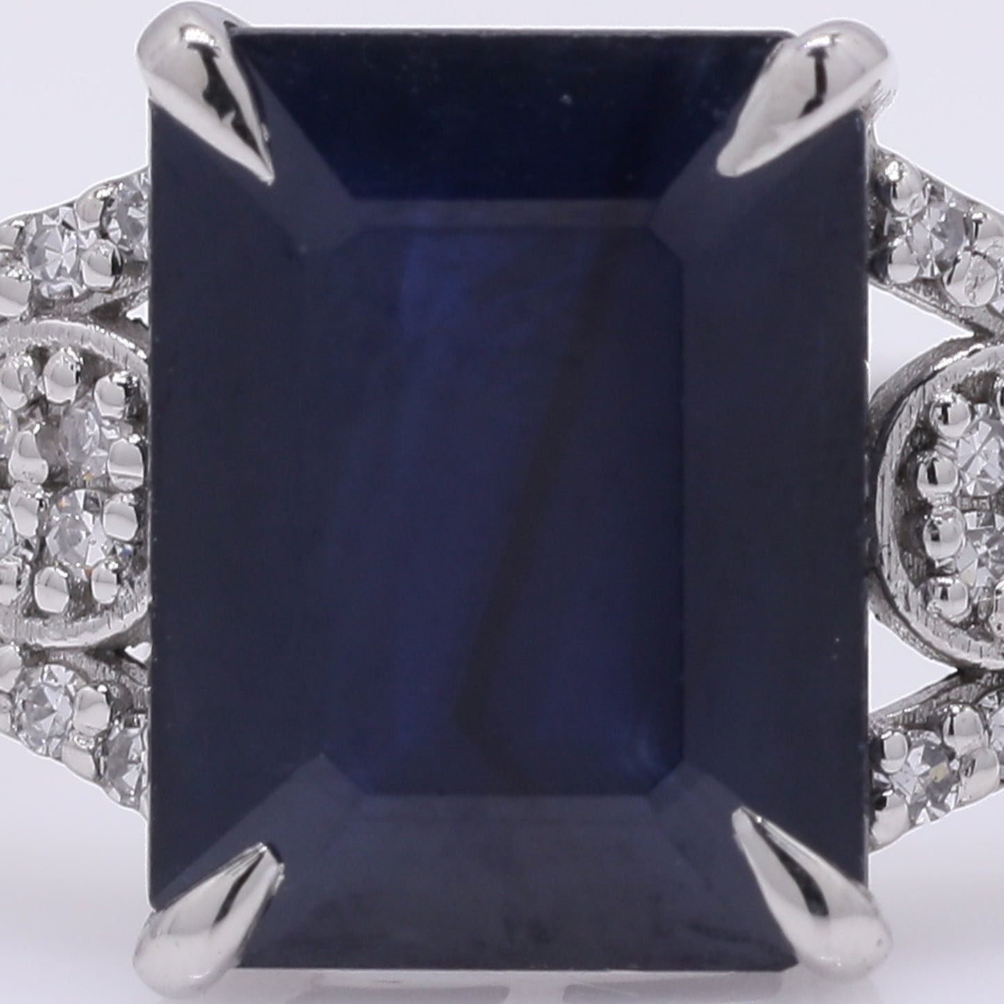 2.60 Ct Octagon Step Cut Natural Sapphire 950 Platinum Ring