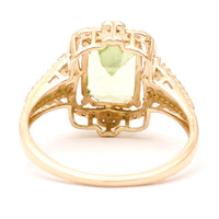 2.66 Ct Octagon Natural Eridot 14K Gold Ring