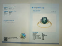3.24 Ct Cushion Natural Apatite 14K Gold Ring