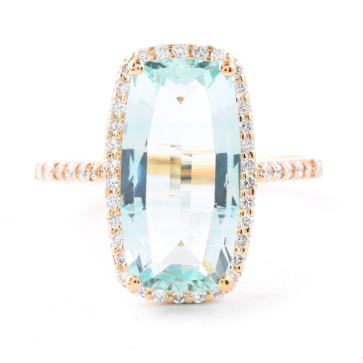 4.57 Ct Cushion Emerald 18K Gold Ring