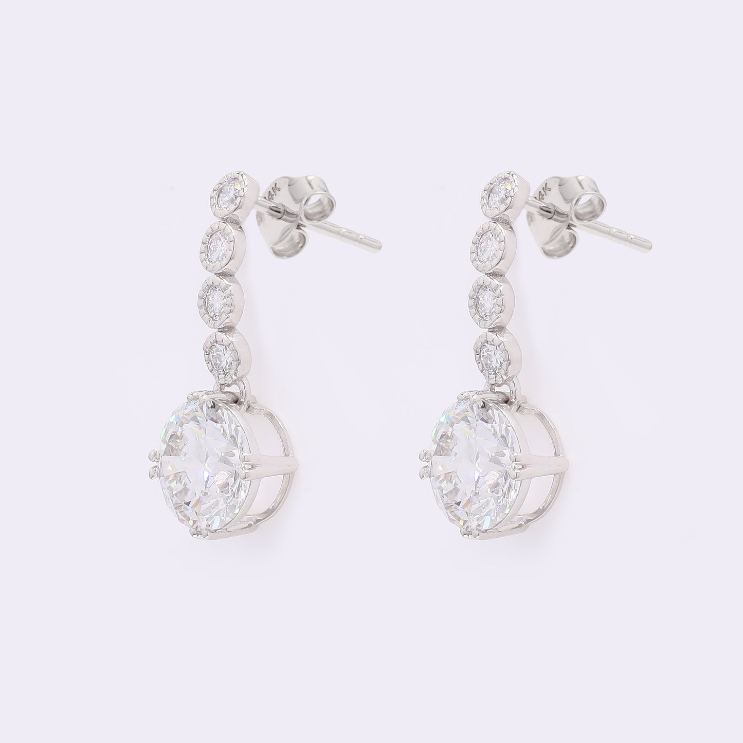 3.57 Carats Lab Grown Diamond 14K Gold Earrings