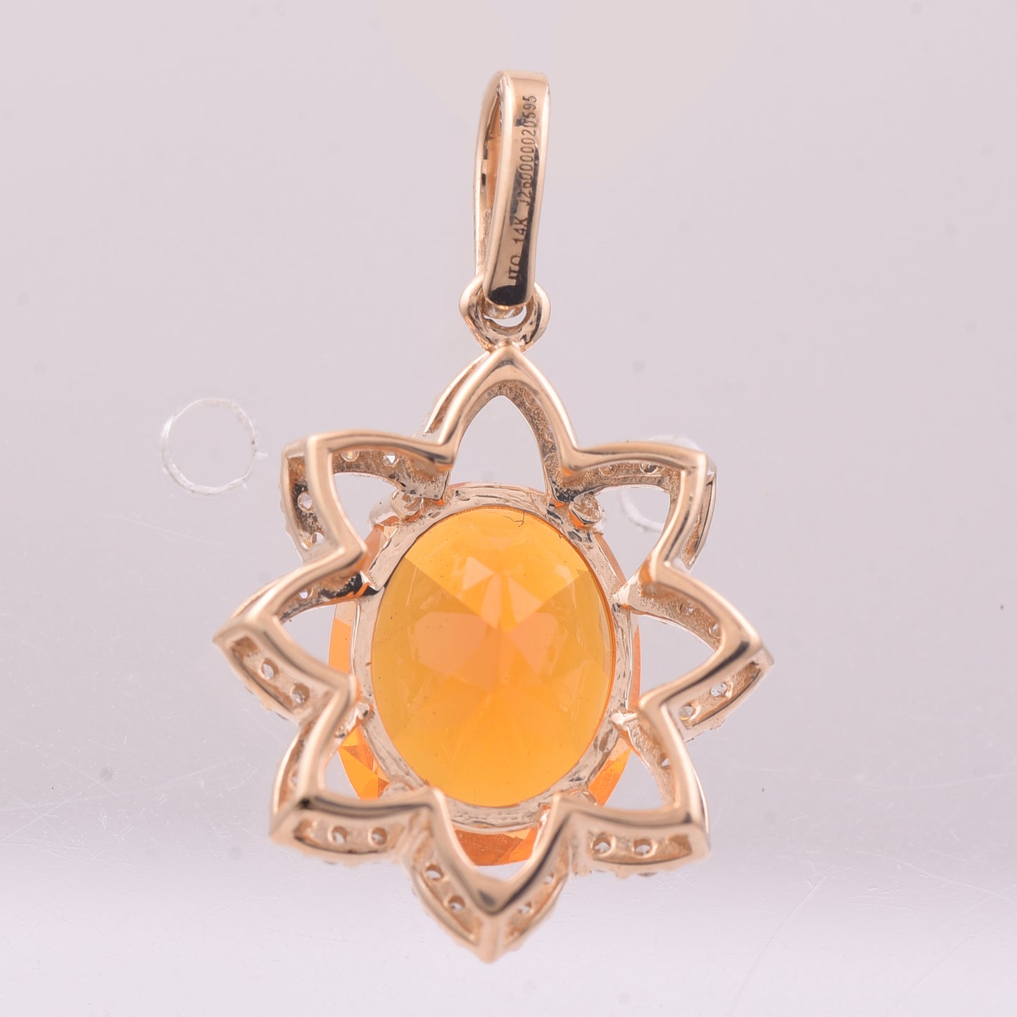 1.79 Ct Oval Mixed Cut Natural Fire Opal 14K Gold Pendant