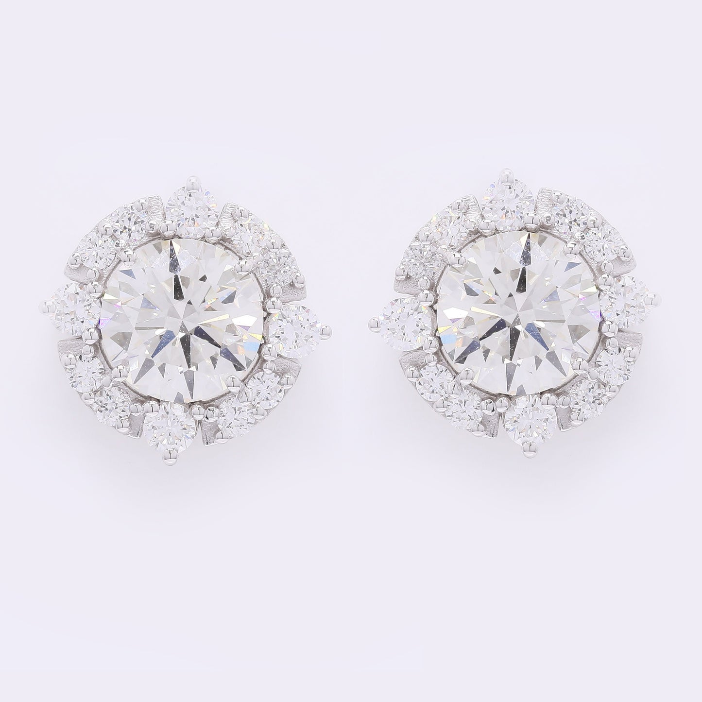 4.50 Carats Lab Grown Diamond 14K Gold Earrings